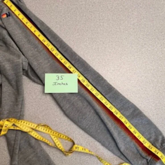 Aviator Nation Gray Joggers with Velvet Red and Gold Stripes - Picture 5 of 5